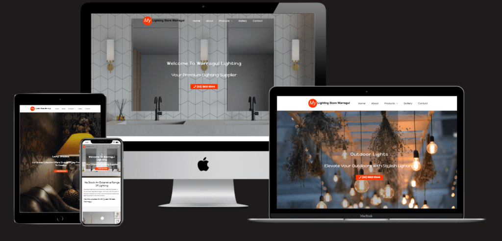 local website design for lighting shop in warragul